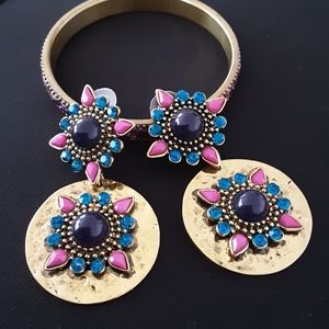 Earrings and Bangle Bracelet
